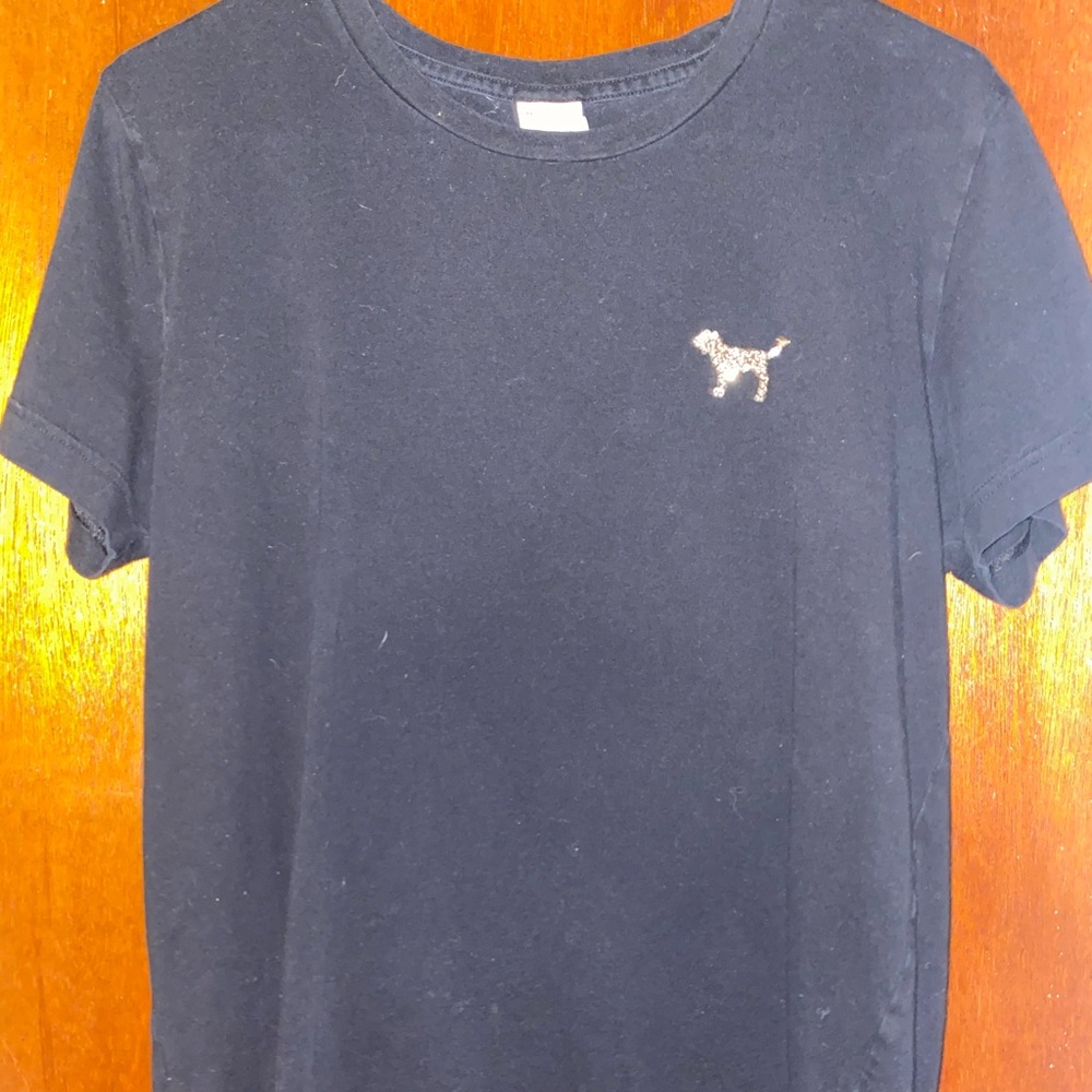 black and gold victoria secret pink t-shirt